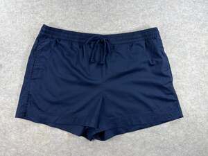 Lou & Grey LOFT Navy Blue Sateen Drawstring Pull On Shorts Women's Size XXL
